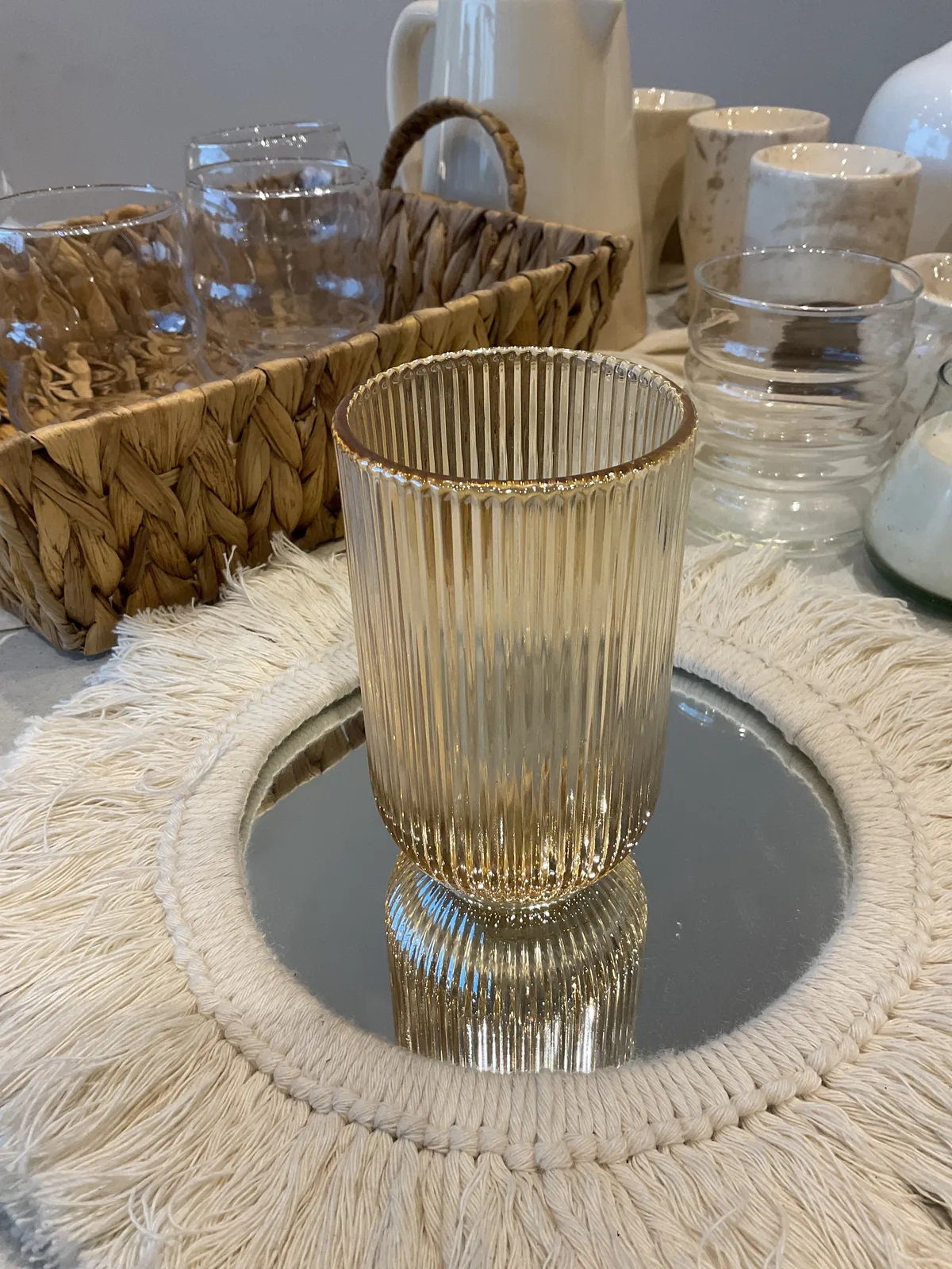 Vaso Rayado Ambar