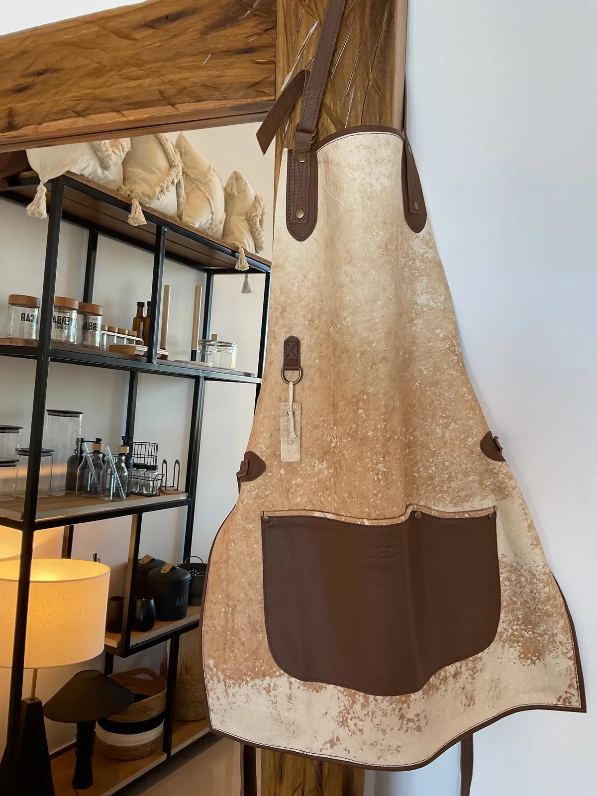 Delantal de Cuero Vintage Light/Marrón (DELANTAL-VLV14)