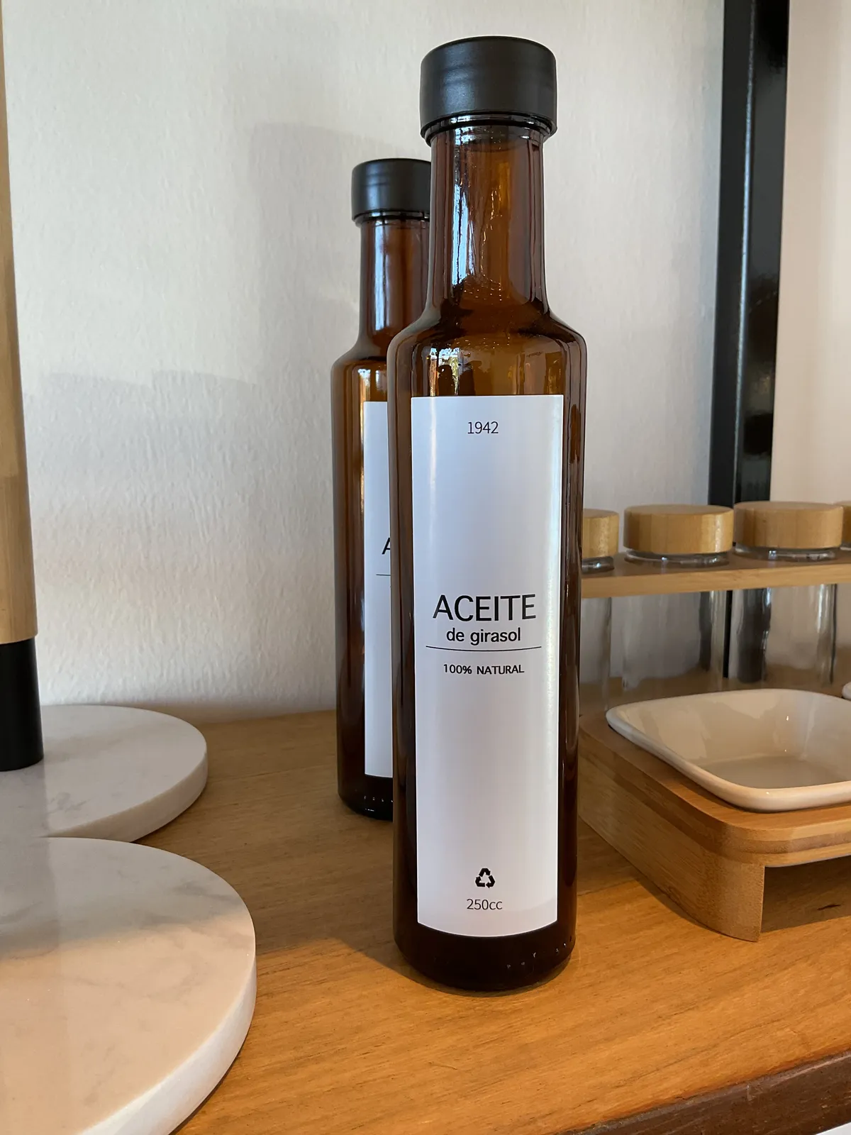 Botella Aceite Girasol Tapa Negra
