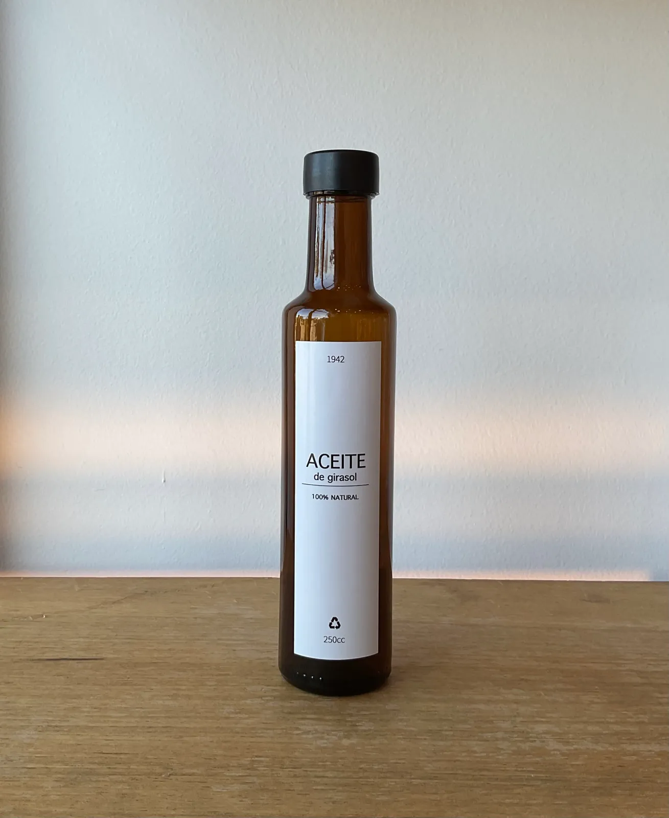 Botella Aceite Girasol Tapa Negra