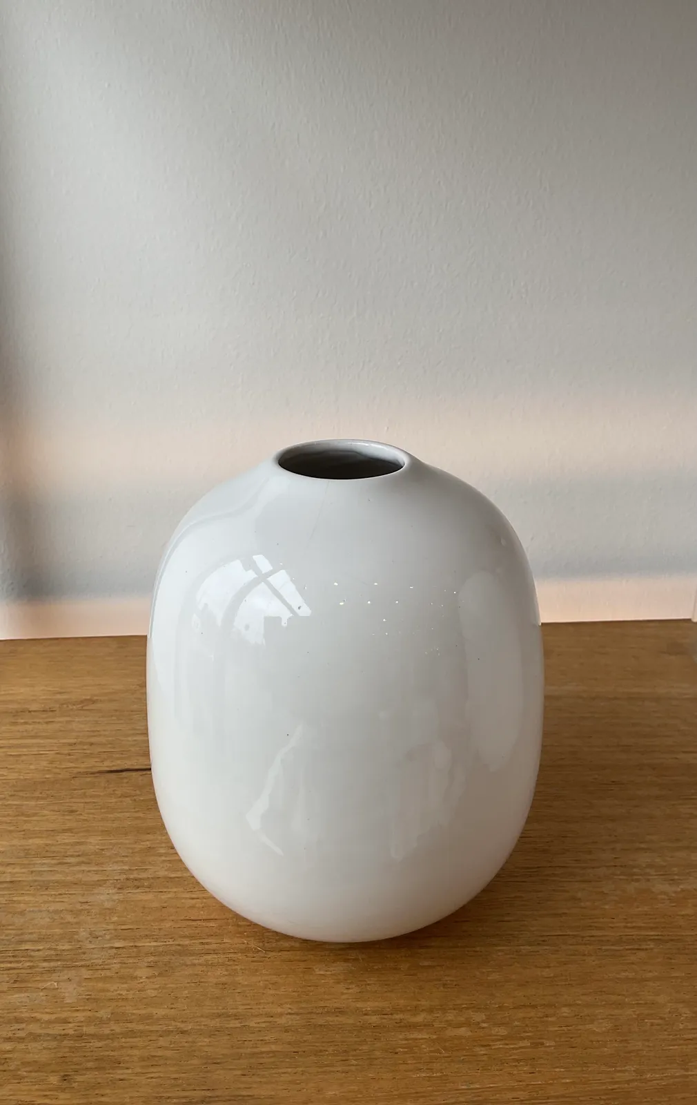 Jarrón Blanco Liso Brilloso Chico