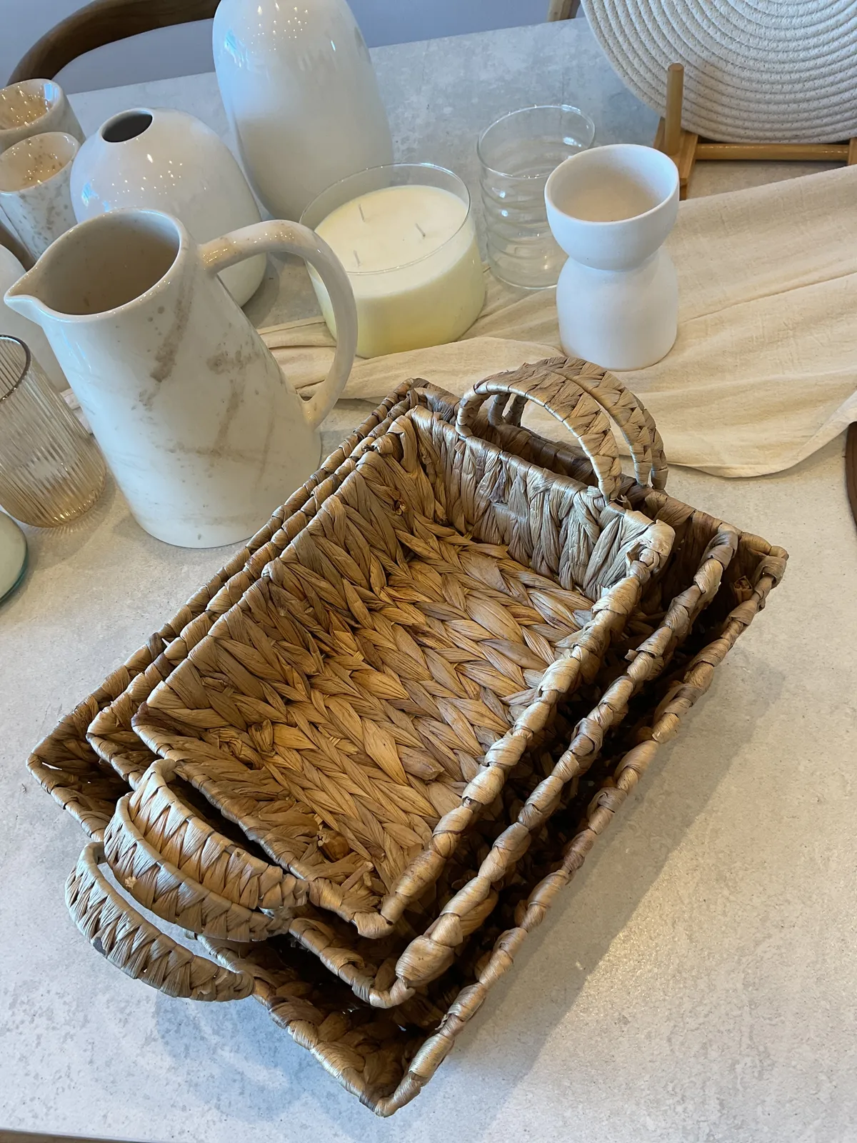 Set x3 Bandeja Seagrass Rectangular
