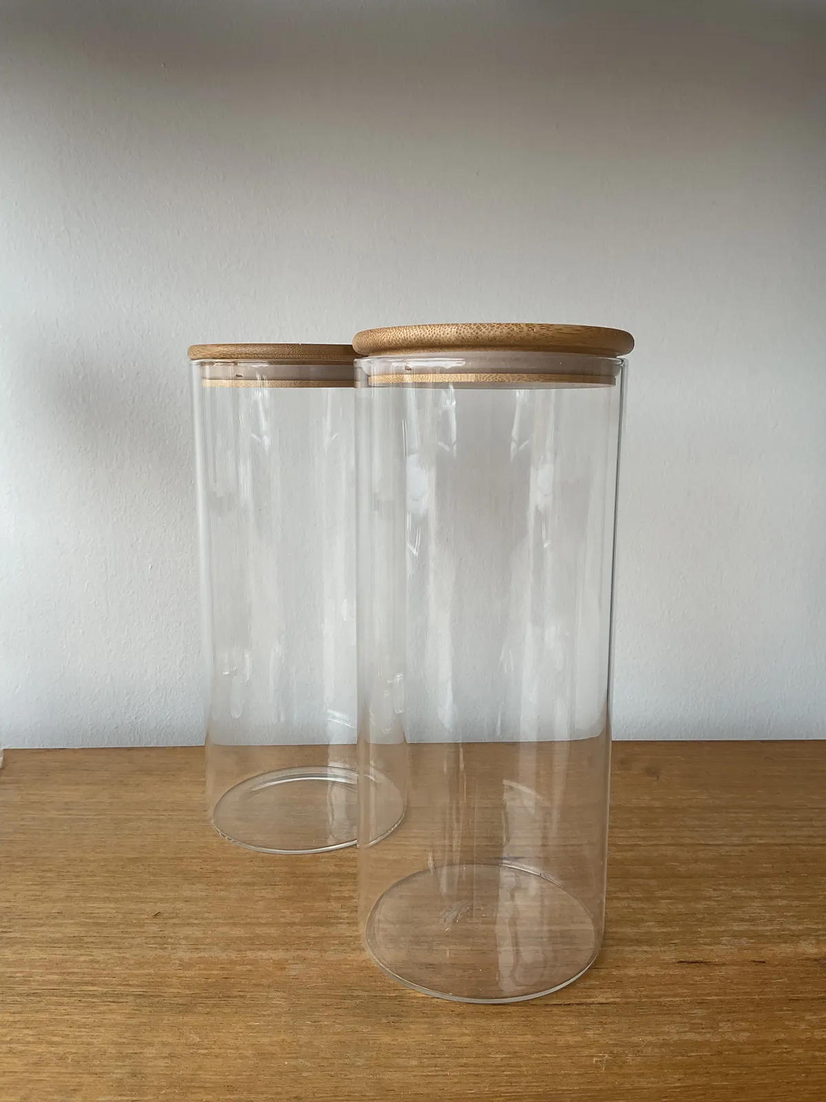 Frasco Vidrio Grande Tapa Madera