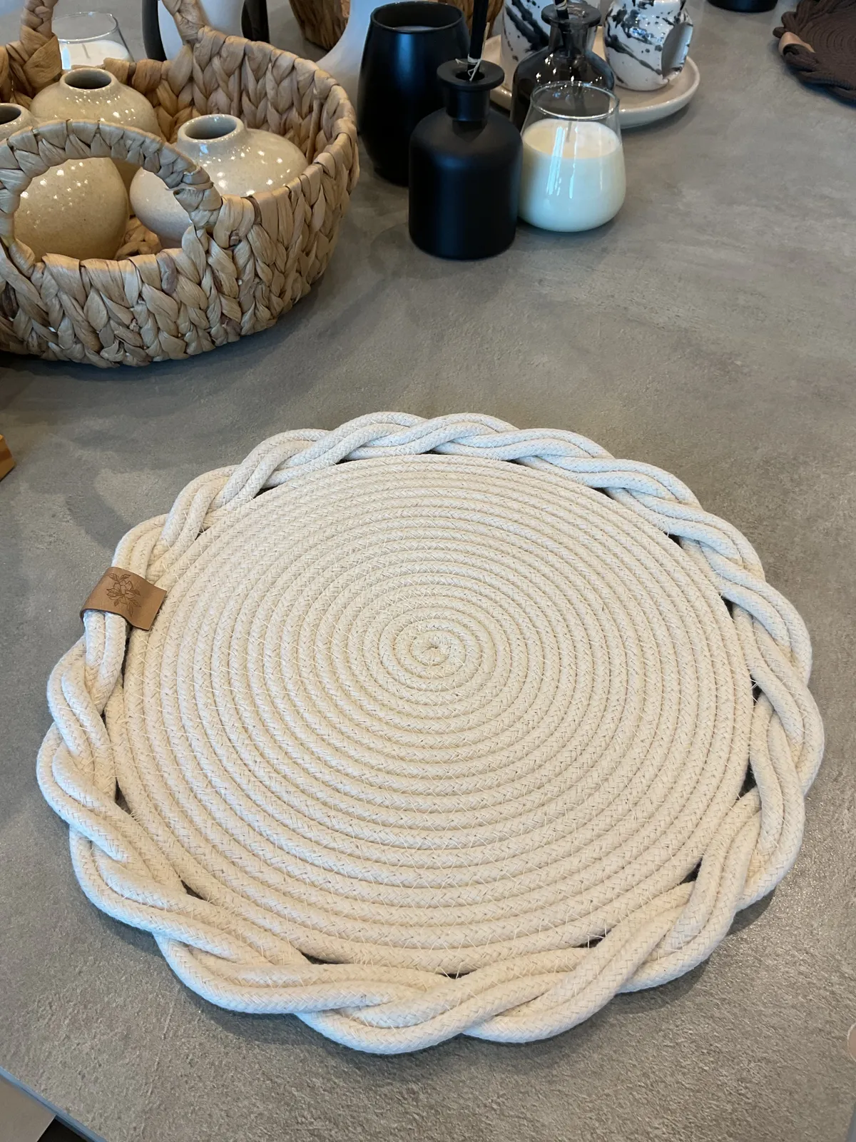 Individual Borde Trenza Blanco