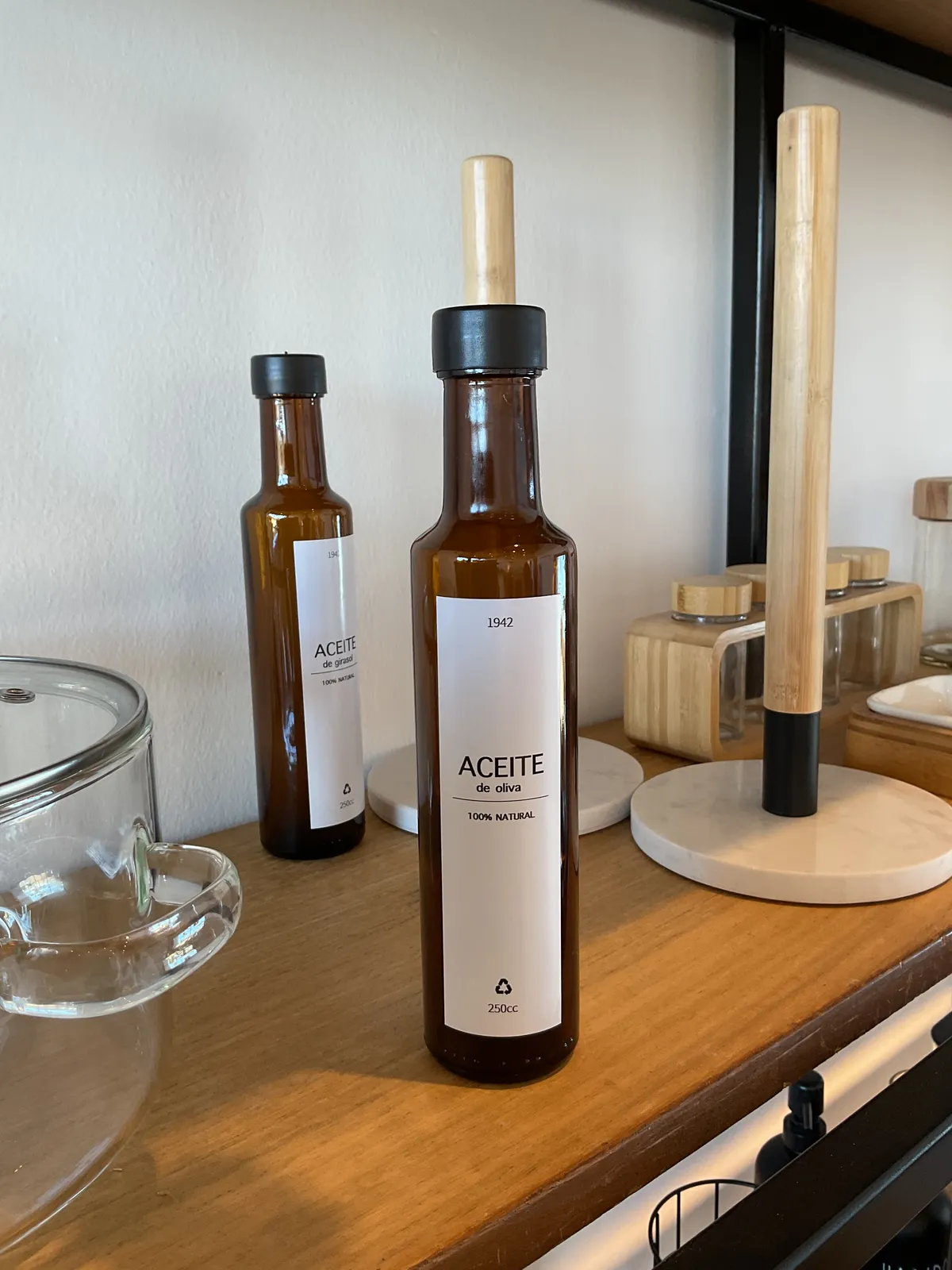 Botella Aceite Oliva Tapa Negra