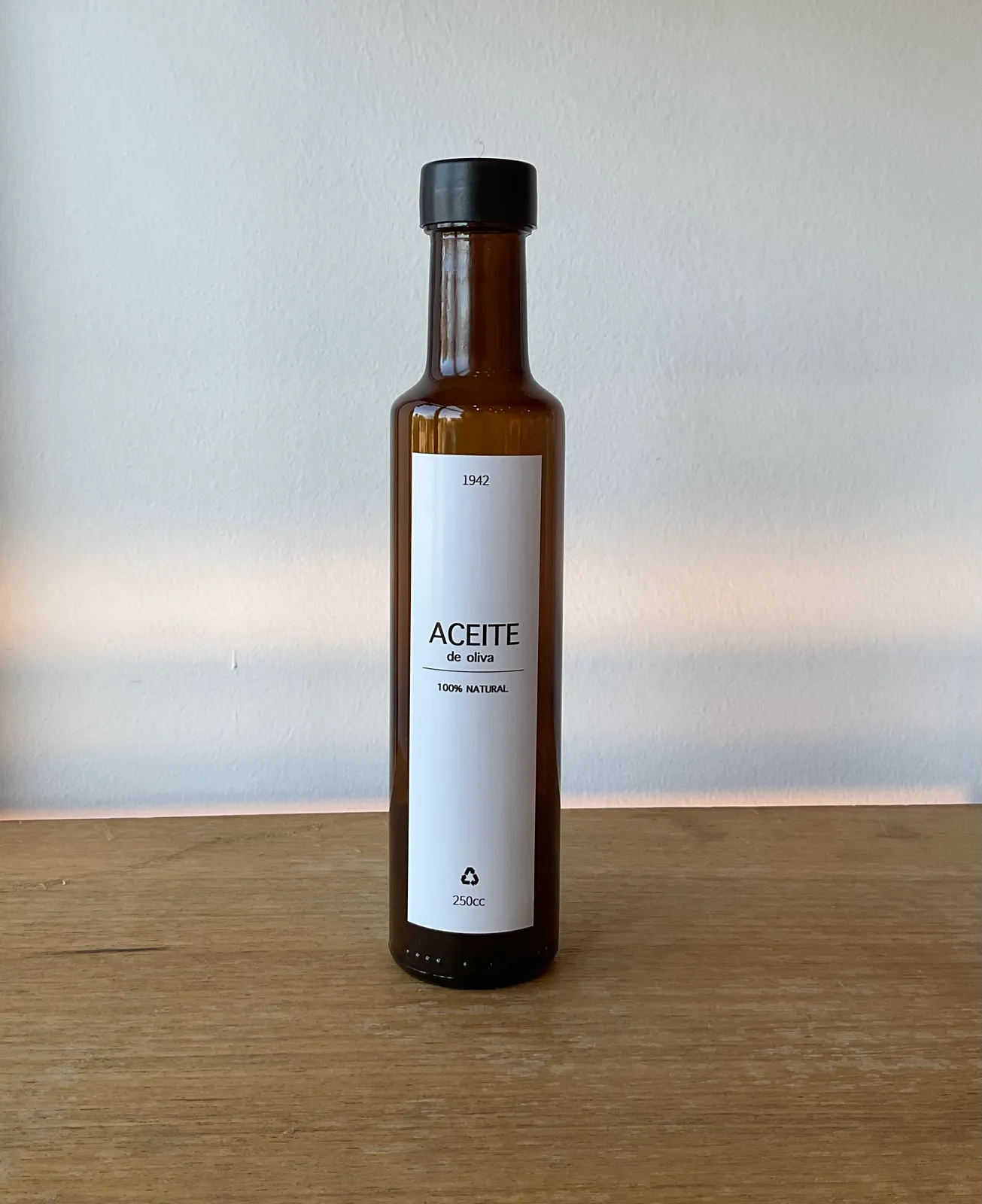 Botella Aceite Oliva Tapa Negra